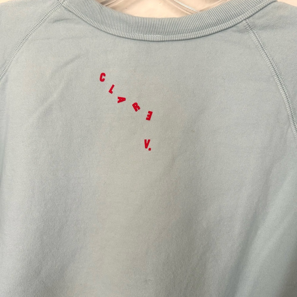 Clare V. Light blue Sweatshirt with Red Lips in size L - Picture 6 of 6